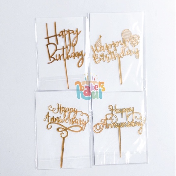 

Topper Birthday / Topper Happy Birthday / Acrylic Cake Topper / Tusukan Kue Ulang Tahun / Hiasan Kue / Acrylic Topper / Tusukan Akrilik / Cake Decoration