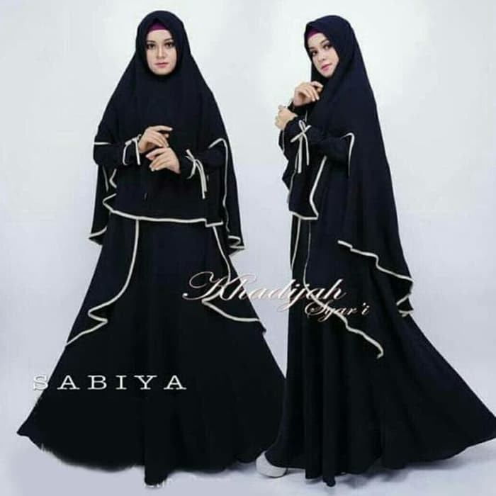 Promo  GAMIS SABIYA SYARI | DRESS WANITA MUSLIMAH | FASHION MUSLIM - HITAM