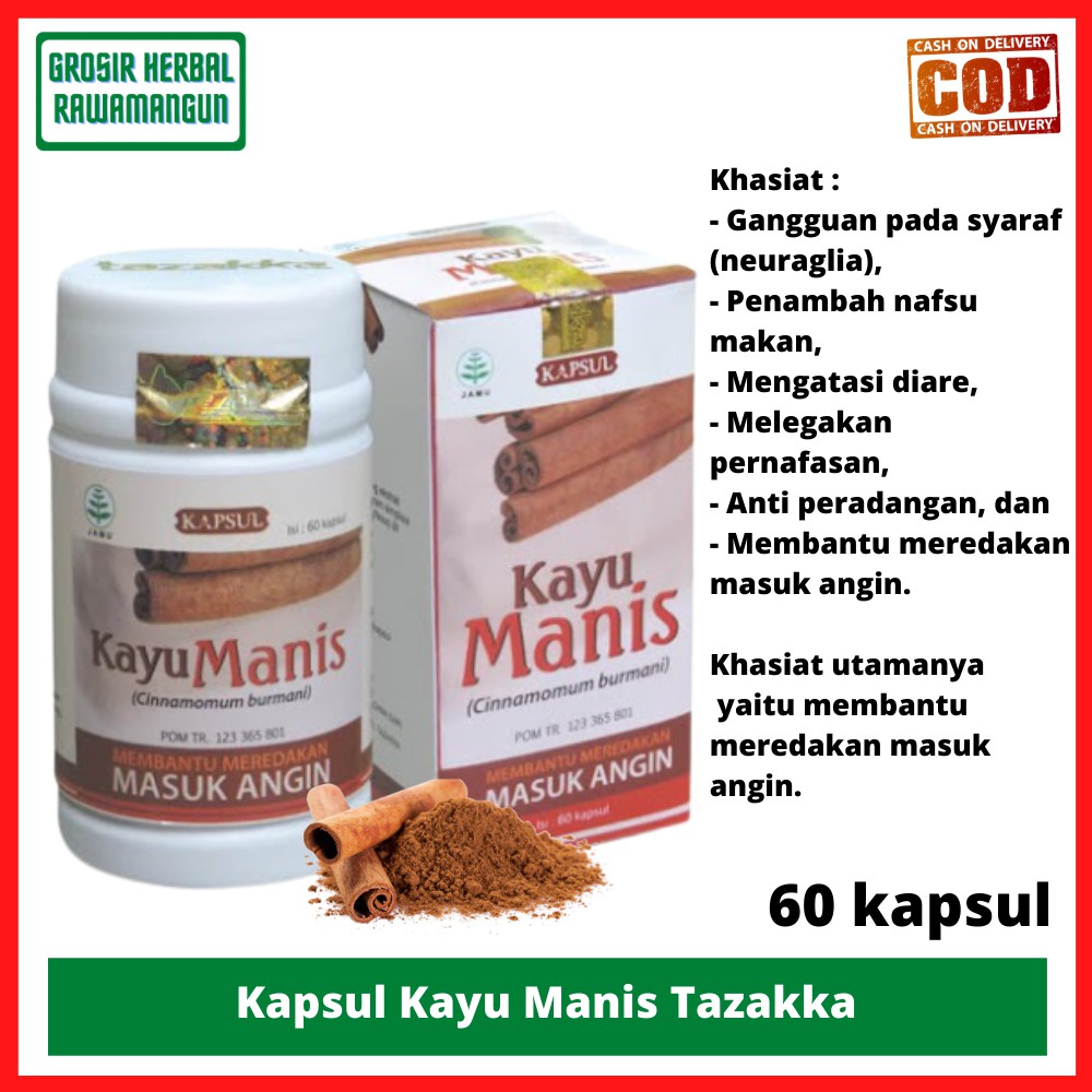 Obat Masuk Angin Mual Kembung Herbal Bubuk Kayu Manis Ekstrak Tazakka 100 Ori Bpom Shopee Indonesia