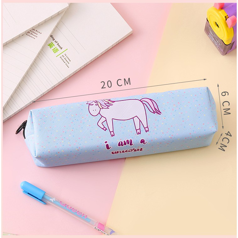 Tempat Pensil Unicorn Anak Sekolah Tepak Pencil Case Pink Cewek Perempuan Stationery