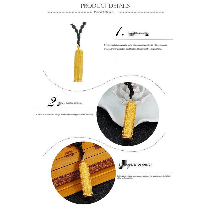 Kalung Rantai Emas Asli Kadar 375 Dengan Liontin Bentuk Buddha Untuk Pria Dan Wanita