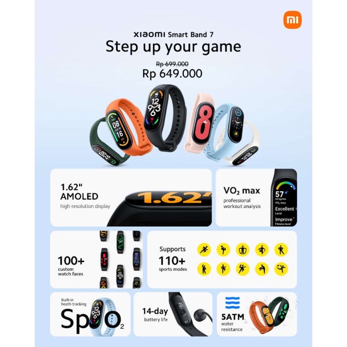 XIAOMI MI Band 7 / Smart Band 7 Amoled Garansi Resmi