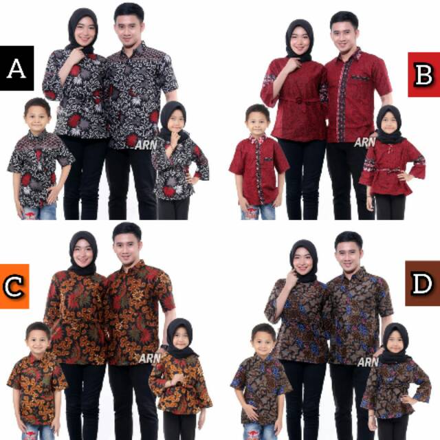 COUPLE FAMILY SERAGAM BATIK SARIMBIT ATASAN MODERN MURAH