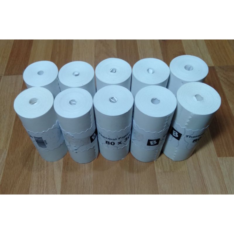 

Kertas Thermal 80x30 Struk Kasir Coreless Printer 80mm 10 Roll