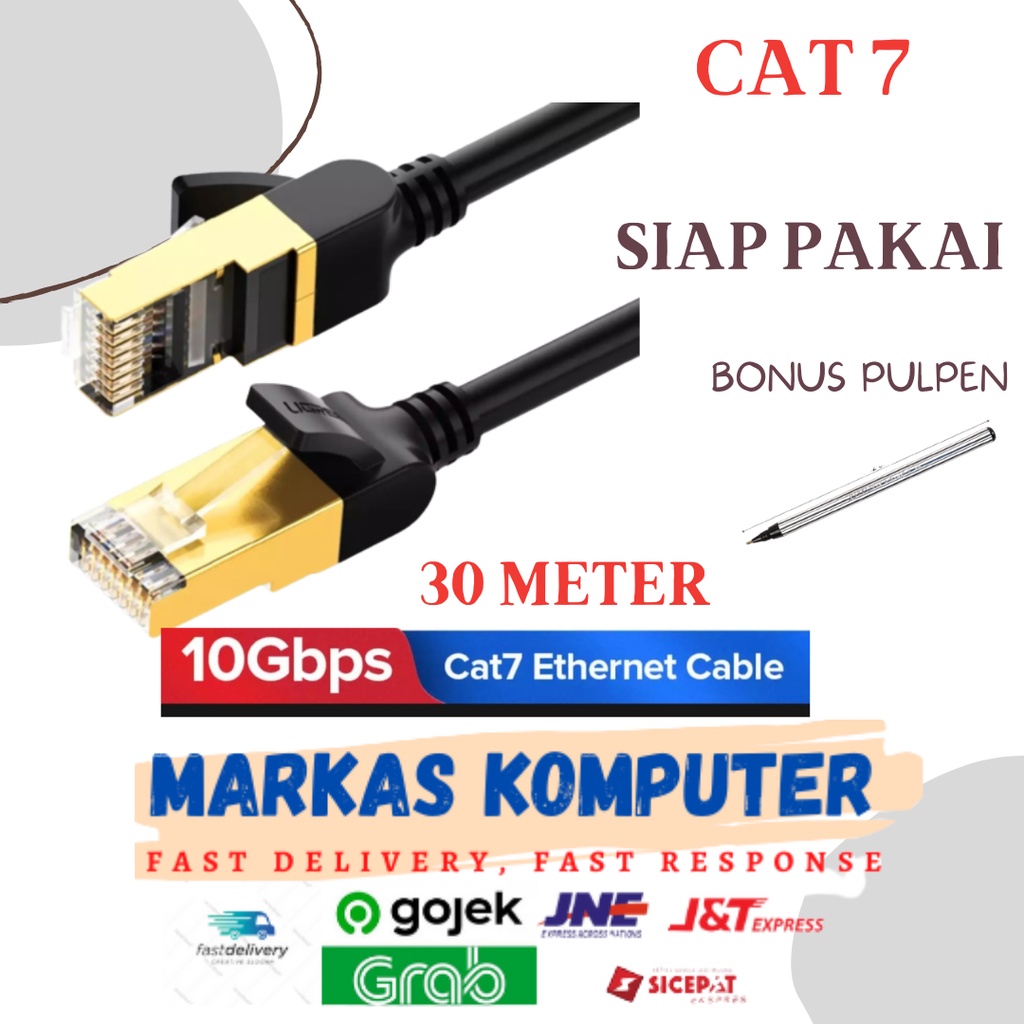 KABEL LAN 30M CAT 7 / UTP 30 METER PABRIKAN CAT7 ORIGINAL SIAP PAKAI