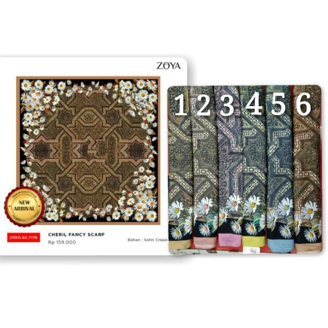 Zoya Hijab Segi Empat Cheryl Fancy Scarf By Zoya sisa 1 dan 5