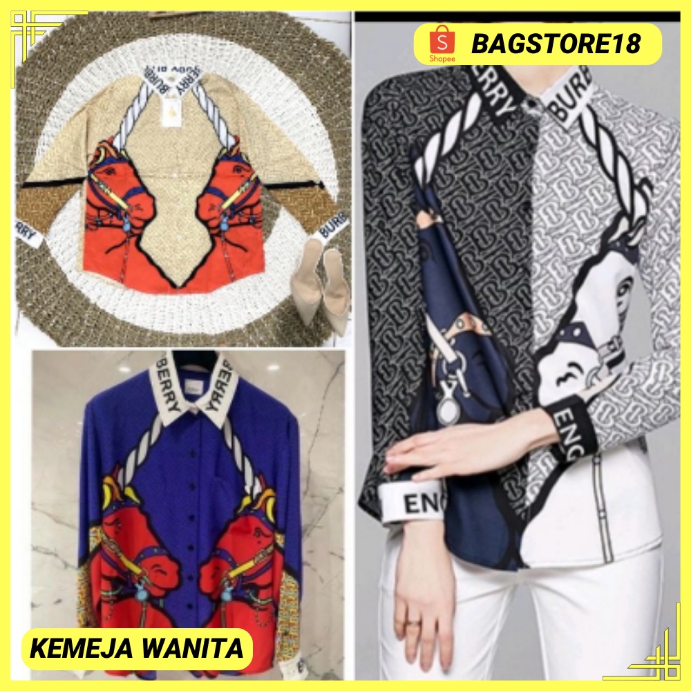 KEMEJA WANITA BURBERRY ORI NAGITA IMPORT WS 2290