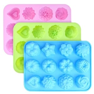 Cetakan Silicone 12 Motif Cetakan Coklat Pudding Jelly Silicone Cetakan 12 Hole Grid dengan 12 Motif Coklat Jelly Pudding