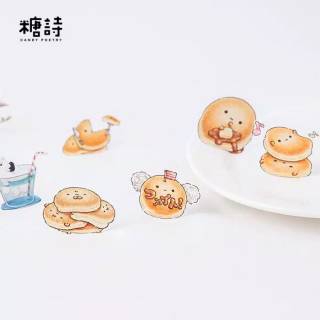  STIKER  KERTAS  TEMA MAKANAN  PANCAKE LUCU BULLET JOURNAL 