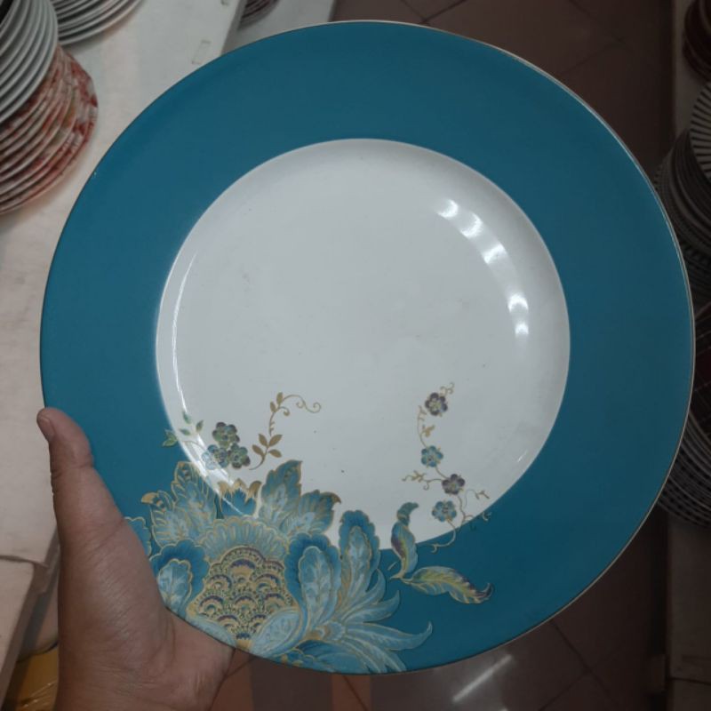 FLOWER DINNER PLATE PIRING KERAMIK SANGO MOTIF BUNGA JADUL VINTAGE KLASIK ANTIK KOLEKSI TOSCA CANTIK