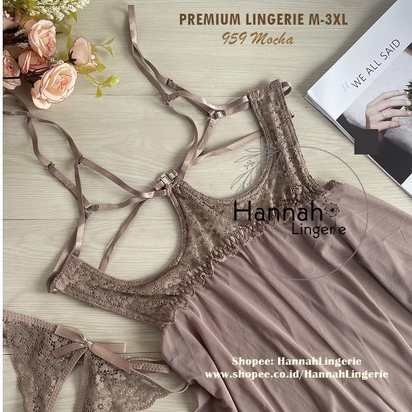 M-3XL Lingerie BIGSIZE Original Hannah Lingerie Big Size Merah Hitam Hot M L XL XXL XXXL Jumbo Big Size 959 Seserahan Pengantin Kado Istri