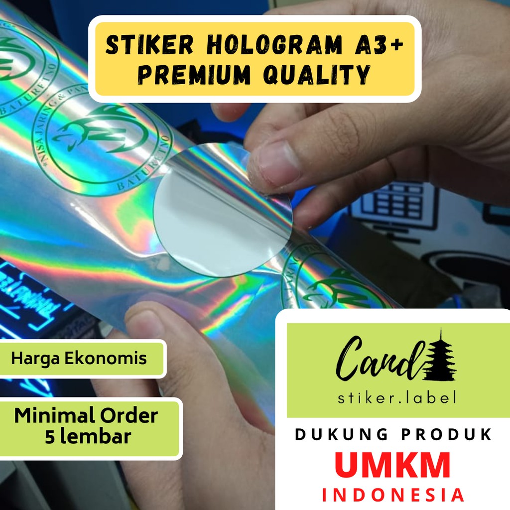 

SELALU PROMO!!! STIKER LABEL HOLOGRAM A3+ FREE CUTTINGG