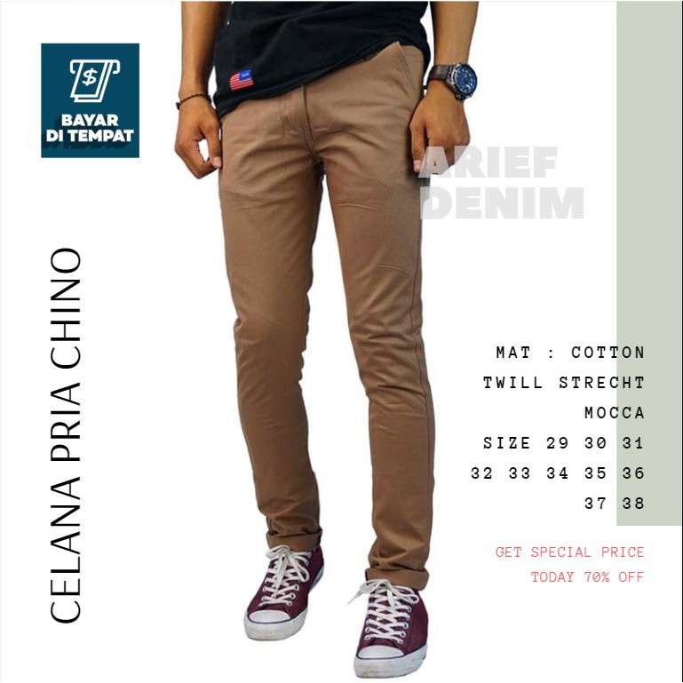 PAKET HEMAT! CELANA Pria SLIMFIT Panjang chino KERJA HARIAN HITAM MOCCA ABU GREY CREAM FREE DOMPET