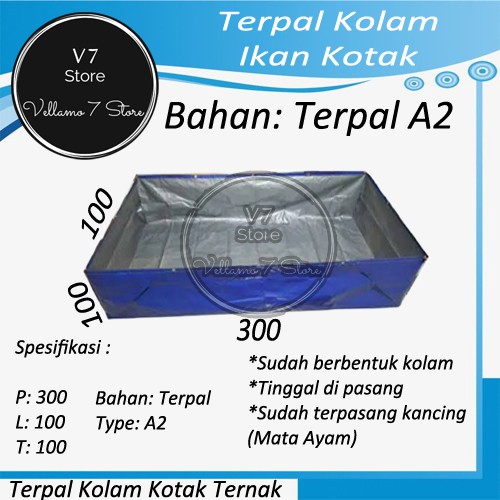 TERPAL KOLAM IKAN 300X100x100 A2 / KOLAM LELE/ KOLAM KOTAK / KOLAM TAMBAK / KOLAM NILA / UDANG