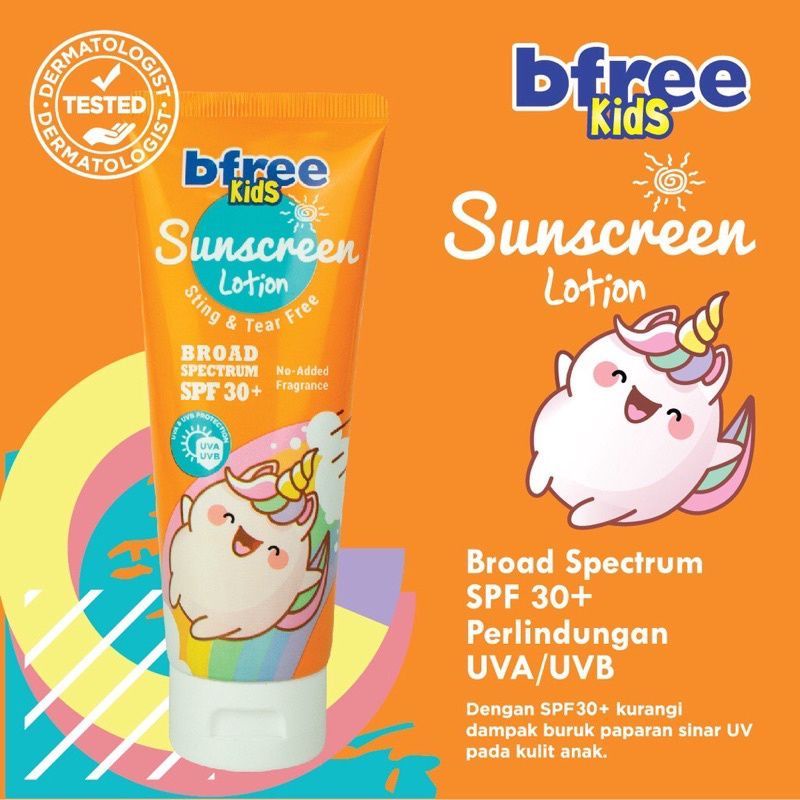 BFREE kids sunscreen lotion spf 30+