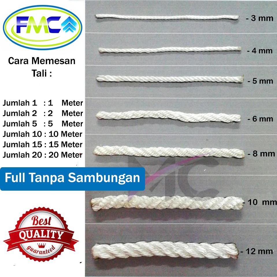 Tali Tambang Nilon 3mm 4mm 5mm Tali Tambang Kecil Tali Ikat Barang  Nylon Rope Tali Nylon