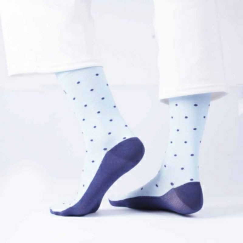 Kaos Kaki SOKA Essentials Polkadot - Kaos kaki Jempol Pendek Size M Motif-M-LightBlue|BiruMuda