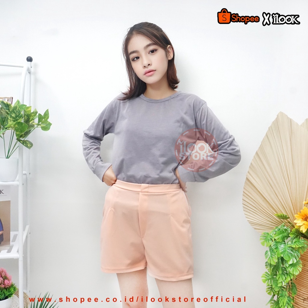 ilook | Beca Pant | Celana Pendek Beca | Celana Pendek Wanita | Celana Korean Style Bahan Crepe