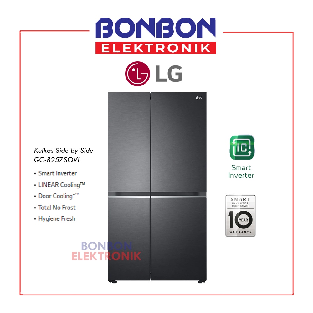 LG Kulkas Side By Side Smart Inverter GC-B257SQVL UltraSleek Door 694L