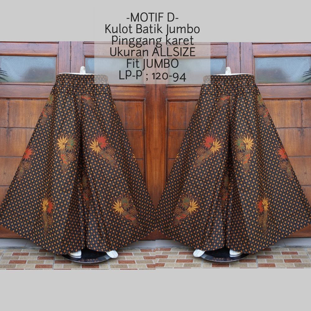  celana  kulot  panjang jumbo batik  bahan katun terbaru KB22 