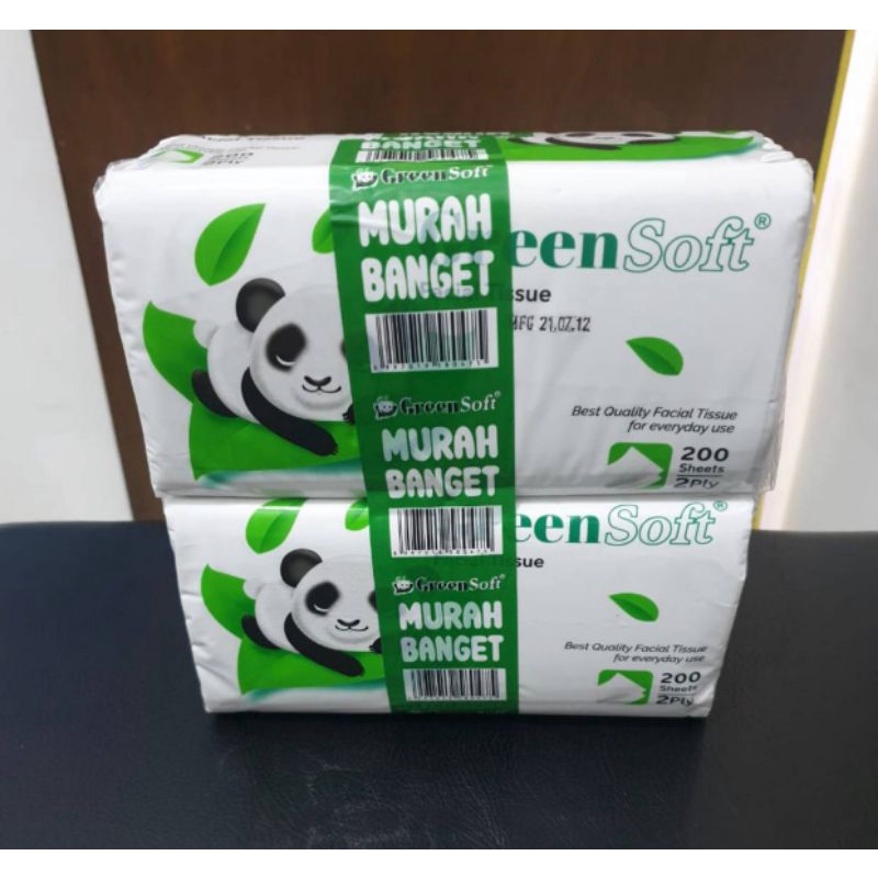Tissue Green Soft 200 Sheet Tisu Tisue Wajah Facial Tissue Soft Lembut 200 Pcs