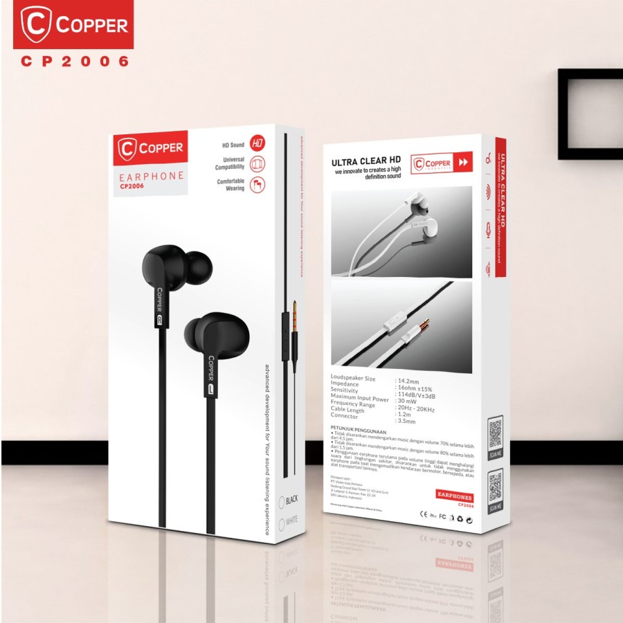 COPPER ULTRA CLEAR CP2006 Series Earphone / Headset / Handsfree