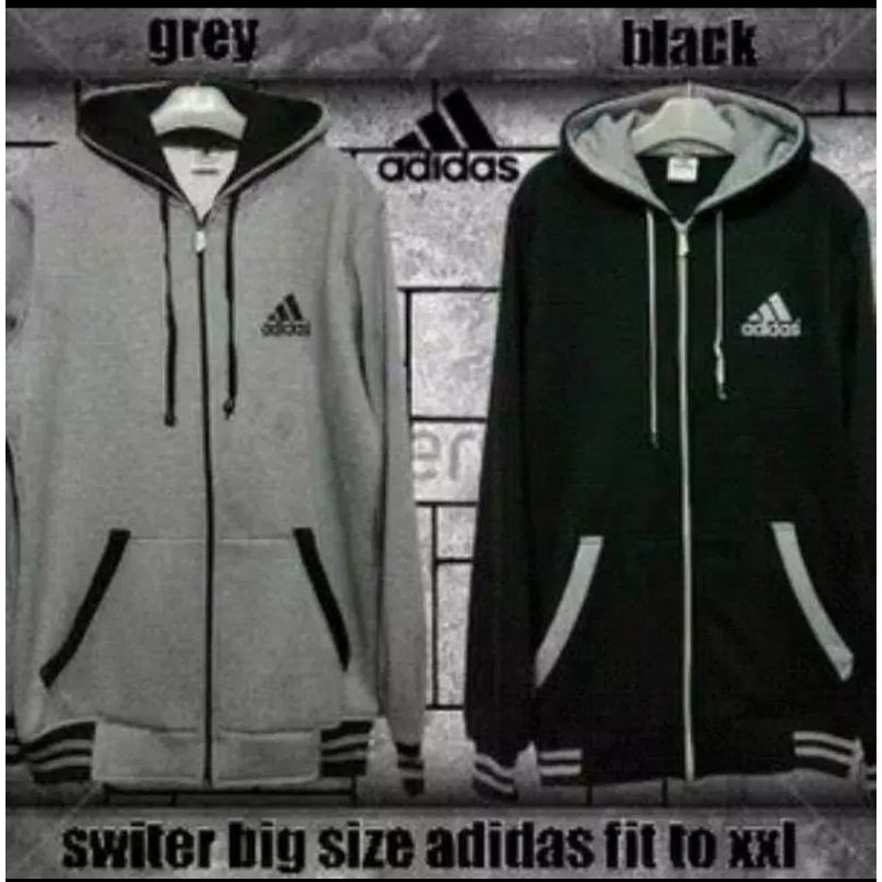 Jaket adidas simple bordir jumbo ( hitam,abu, navy)