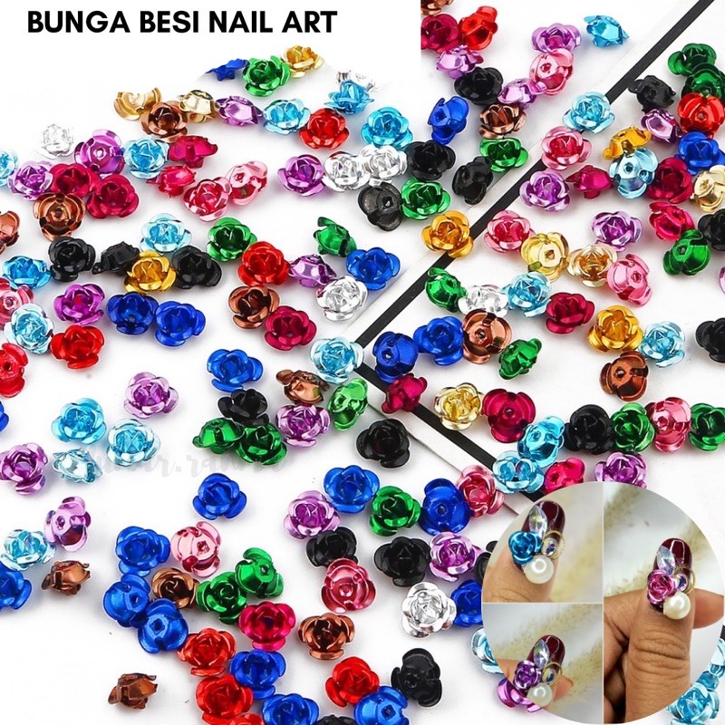 BUNGA ALMUNIUM NAIL ART , BUNGA RESIN ,NAIL ART ,BUNGA KUKU