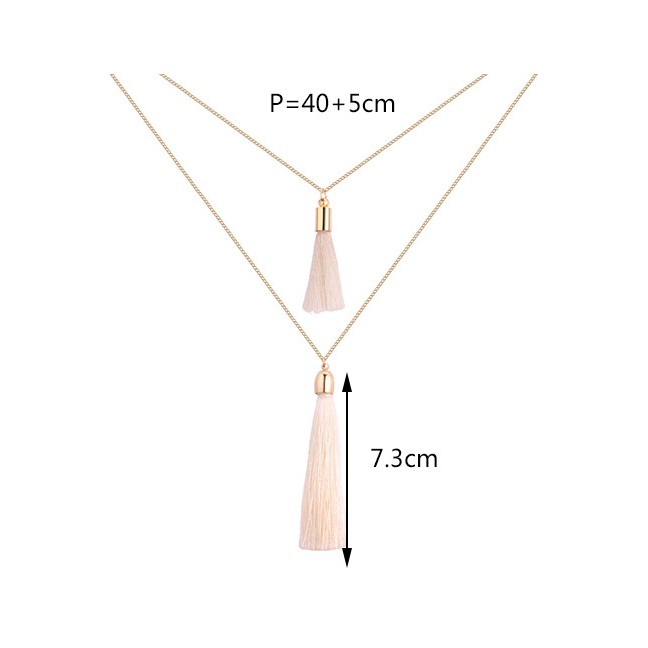 LRC Kalung wanita Fashion Tassel Decorated Necklace