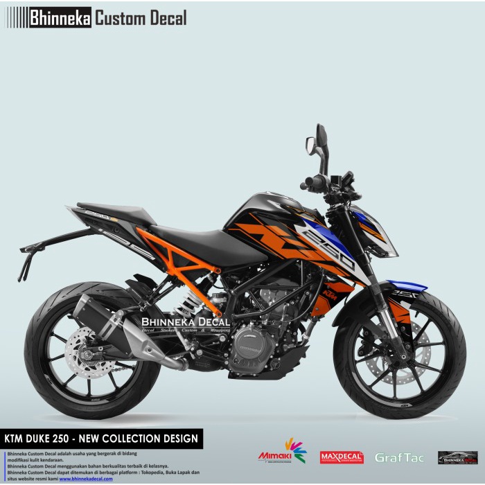 Decal Stiker KTM DUKE 250 BIRU PUTIH