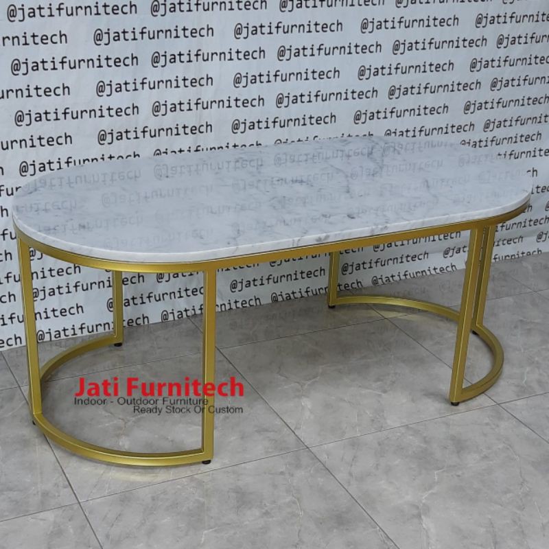 Coffe Table Top Marmer 120x60 Meja Tamu