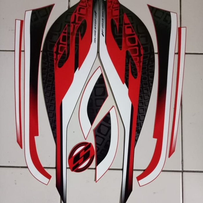 stiker striping Honda Scoopy 2018 merah