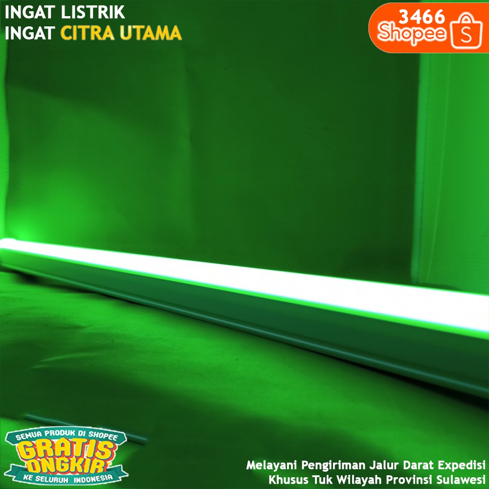 LAMPU T5 LED 15W MEREK SZ-MR CAHAYA HIJAU 90CM K3466