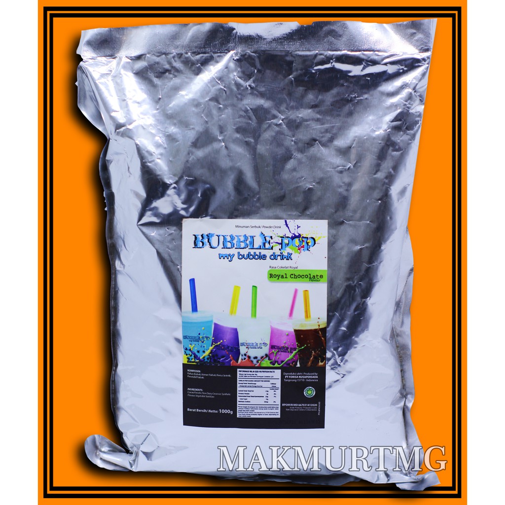BUBBLE POP RASA ROYAL CHOHOLATE BUBUK MINUMAN 1kg