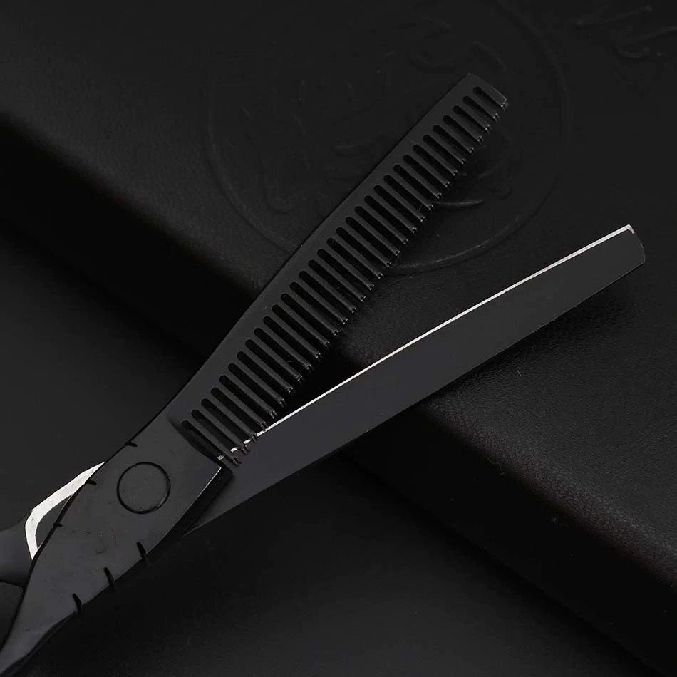 GS8u Mrtiger Gunting Rambut Professional Barber Hairdressing Scissors 5.5 Inch 2 Pcs - 440c - Black Gold Or-i