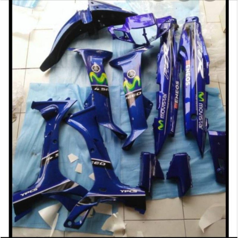 Full Bodi Dan Striping Yamaha Fiz R Warna Biru Movistar