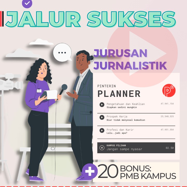 

Daily Planner Kuliah Jurusan Jurnalistik | Jalur Test SNMPTN-SBMPTN-UTBK Weekly Binder Loose leaf B5