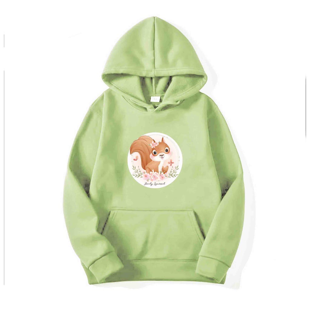 Sweater Hoodie Wanita Lonely Squirrel Pakaian Wanita Fleece
