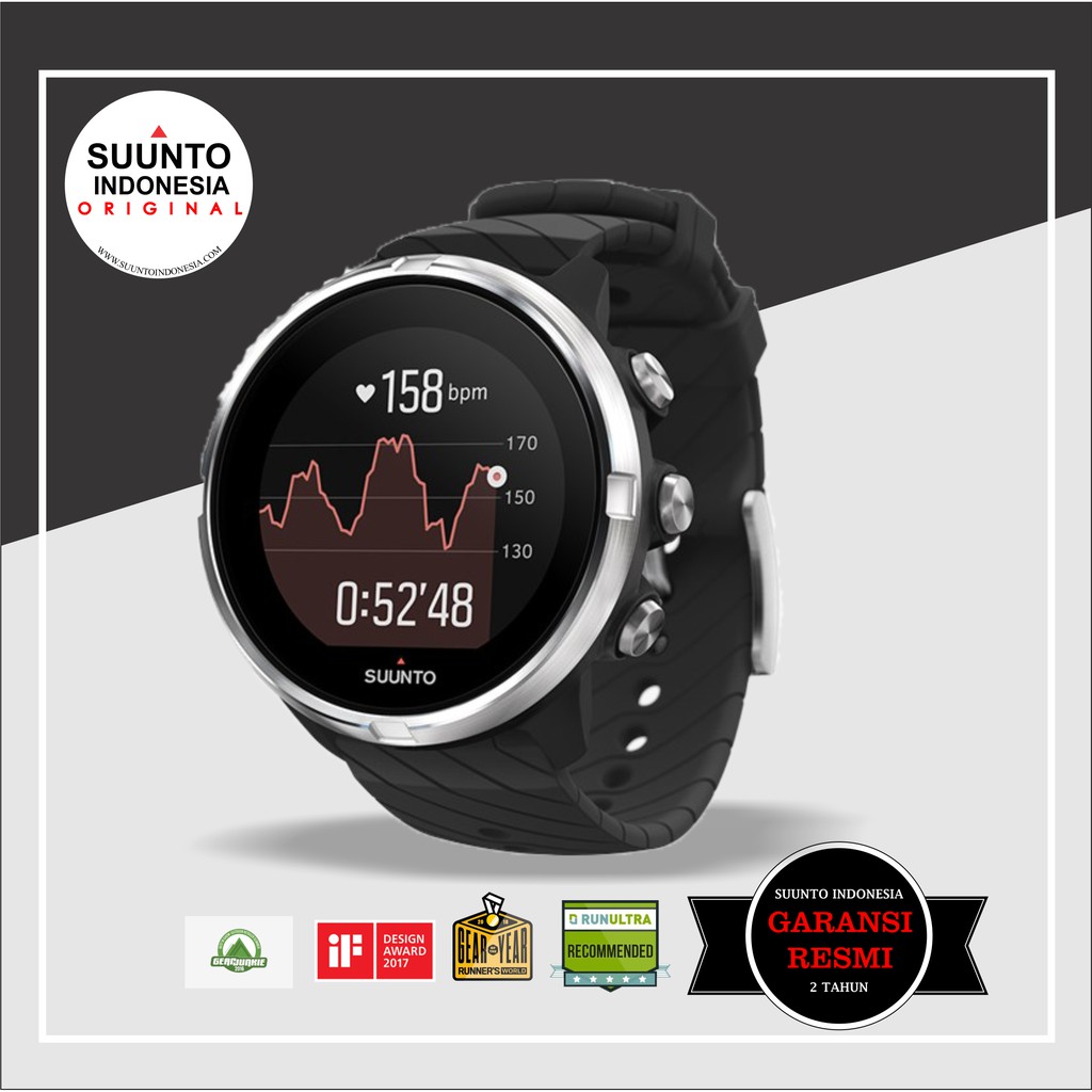 SUUNTO 9 BLACK ORIGINAL GARANSI RESMI ( JAM TANGAN SMART WATCH)