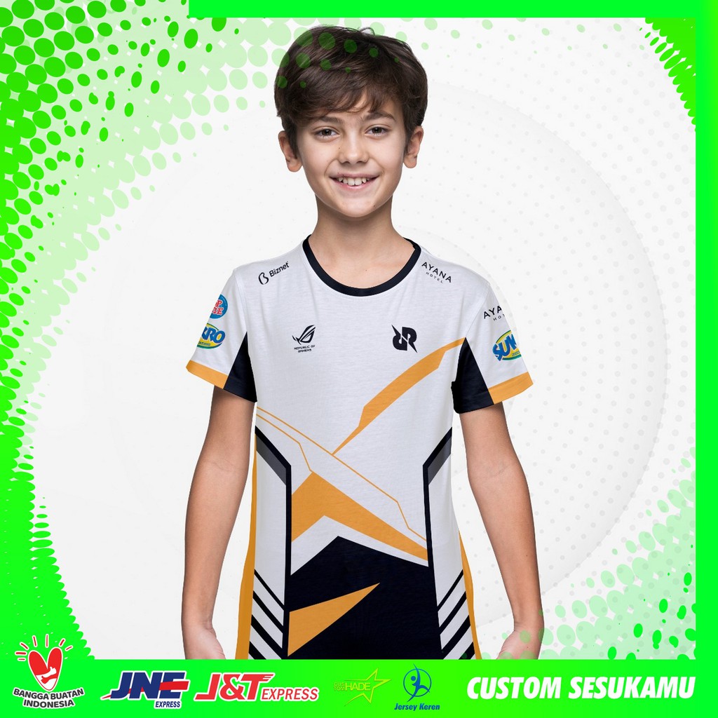 BAJU KAOS JERSEY GAMING ANAK RRQ MPL S8 2021 FULLPRINT TERBARU FREE CUSTOM NICKNAME