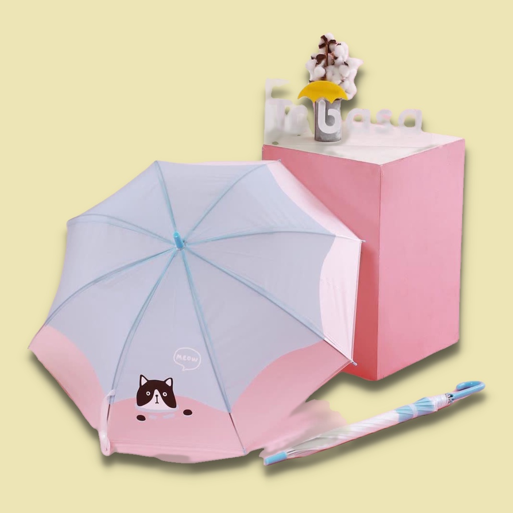 Umbrella Payung Tongkat Lipat Cantik Motif Dove Blue Hello Cute Animal Unik Anti Uv Protection Ke27