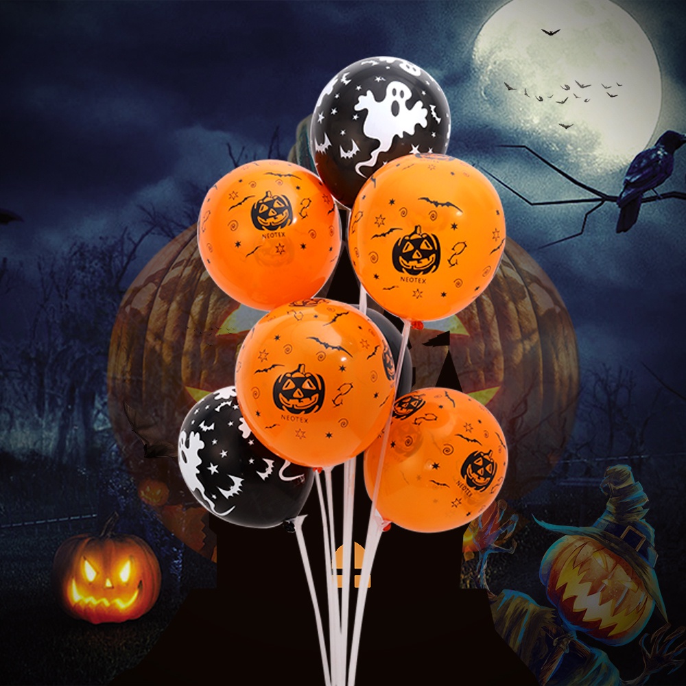 20pcs Balon Latex Motif Print Labu Halloween Ukuran 12 Inci Untuk Dekorasi Pesta