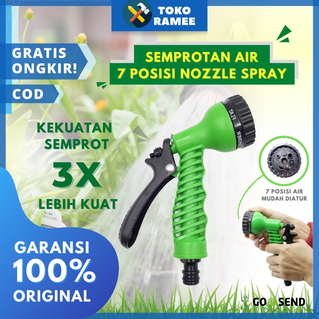 7 Posisi Kepala Penyemprot Semprotan Semprot Air Tanaman | Nozzle Nozle Nozzel Nozel Sprayer Spray Gun Kabut Untuk Cuci Motor Mobil Peralatan Perlengkapan Kebun Berkebun