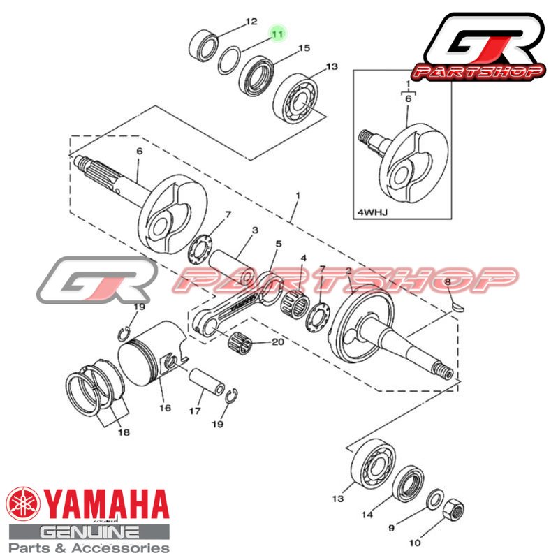 o ring kruk as f1zr rx king forceone ori ygp original yamaha fizr fiz f1z r rxking rx-king crankshaft bandul oring