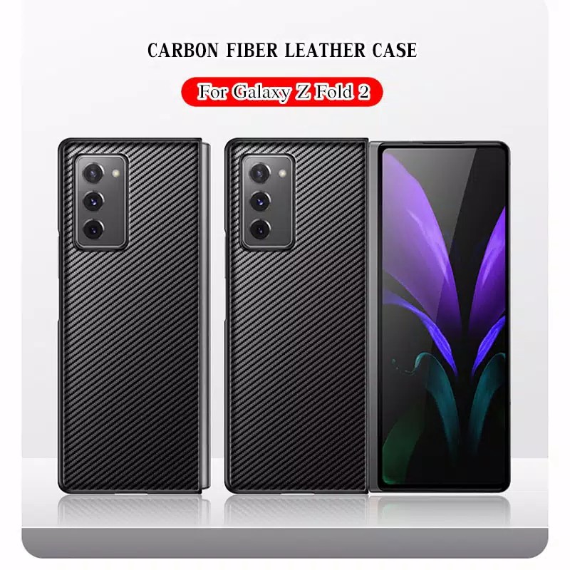 Premium CARBON FIBER Case Samsung Z FOLD 2 Cover Casing Hard KulitPremium CARBON FIBER Case Samsung