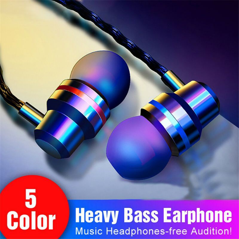 Headset Gaming Bass Sports Hifi Metal Rock 3.5mm Stereo Surround Earphone Gaming Bass Handsfree