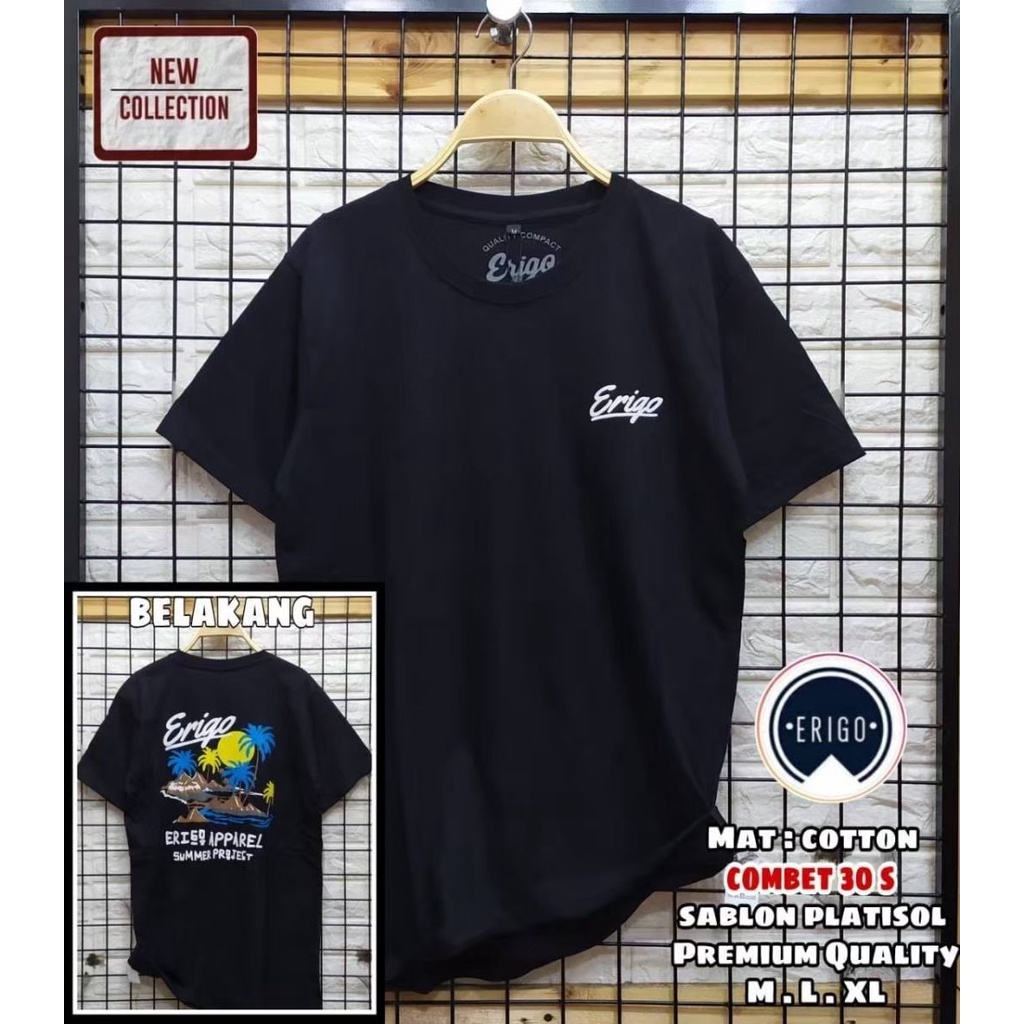 Baju Kaos Erigo Apparel Original 100% Cotton Tshirt Erigo Pria Original Kaos Erigo Summer Project Ka