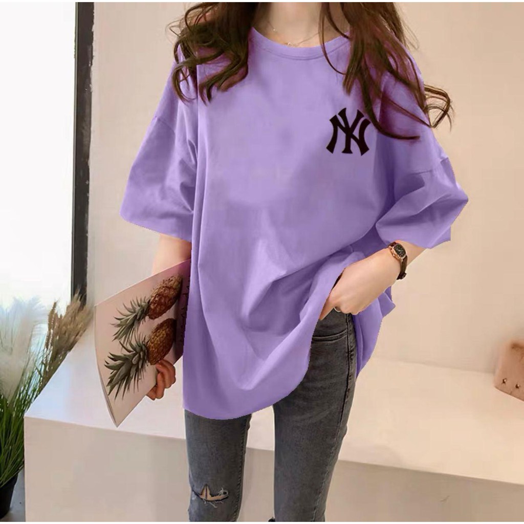 Oversize Tee Tshirt Model Longgar Untuk Wanita Motif Tulisan N Depan Belakang