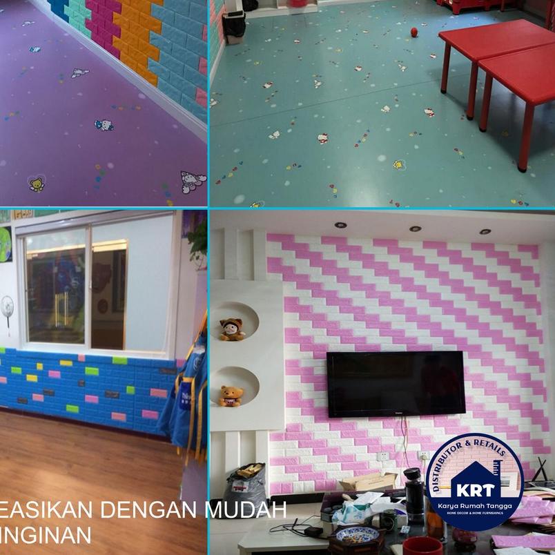 ۝ ( MURAH ) Paket 10 Lembar Wallpaper Dinding Foam Bata 3D Stiker Dinding Kamar Tidur Peredam Suara