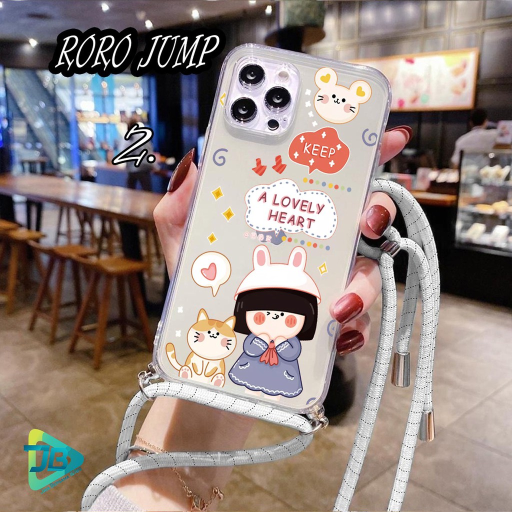 Softcase Slingcase Lanyard Bening RORO JUMP Iphone 7g+ 7s+ 8g+ 8s+ X Xs Xr 11 12 Mini Pro Max JB4572